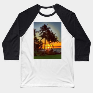 Sunset over the ocean in Maui Hawaii Baseball T-Shirt
